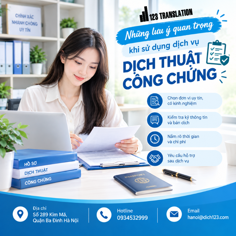 Văn phòng dịch thuật công chứng Hà Nội uy tín hỗ trợ khách hàng chuẩn bị hồ sơ, kiểm tra thông tin và thực hiện các thủ tục chứng thực theo quy định.