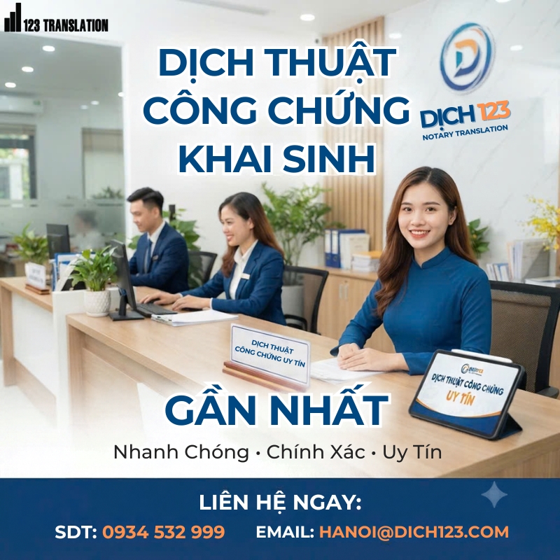 Dịch thuật công chứng khai sinh
