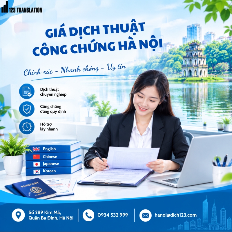 Giá dịch thuật công chứng Hà Nội